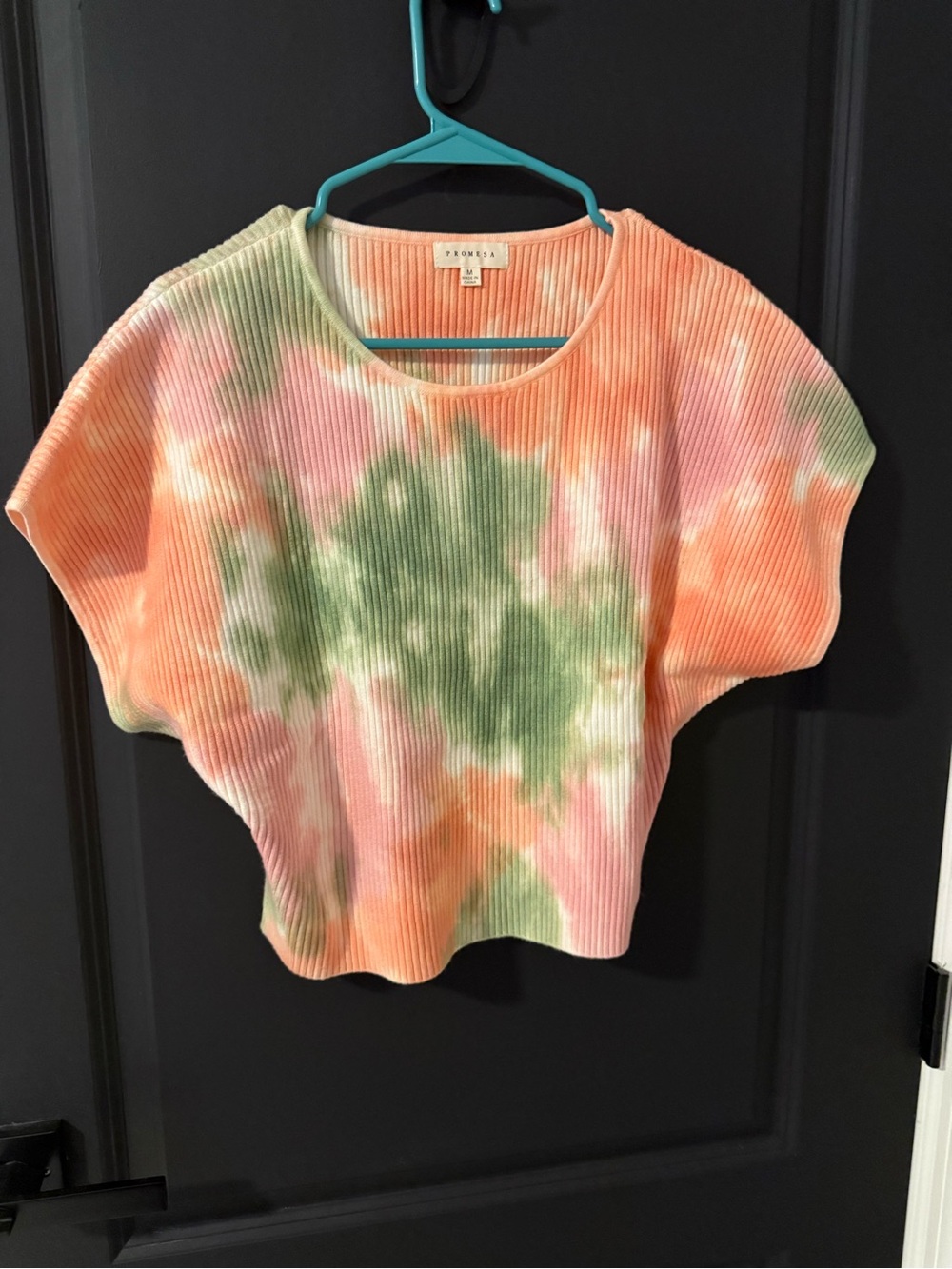 Promesa Tie-Dye Crop Top - Pink, Orange & Green